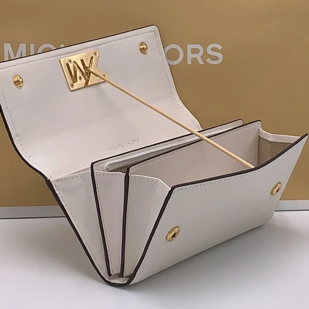 Brand New with Tag Michael Kors Large Mimi Bifold Wallet Color: Optic Wh…